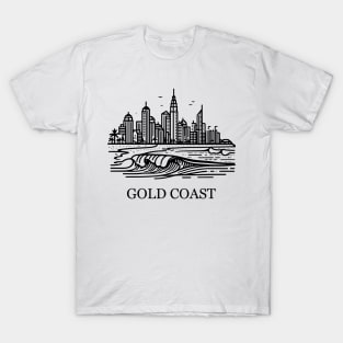 gold coast australia city simple line art illustration T-Shirt